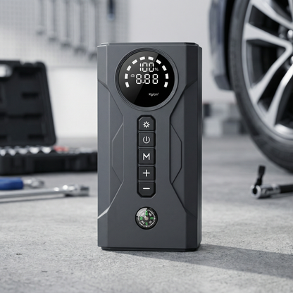 ⚡️ Hordozható Autóindító, Kompresszor és Powerbank