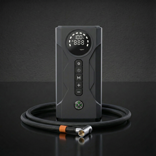 ⚡️ Hordozható Autóindító, Kompresszor és Powerbank