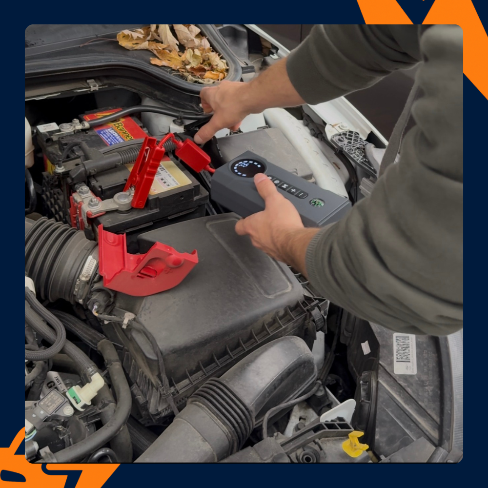 ⚡️ Hordozható Autóindító, Kompresszor és Powerbank